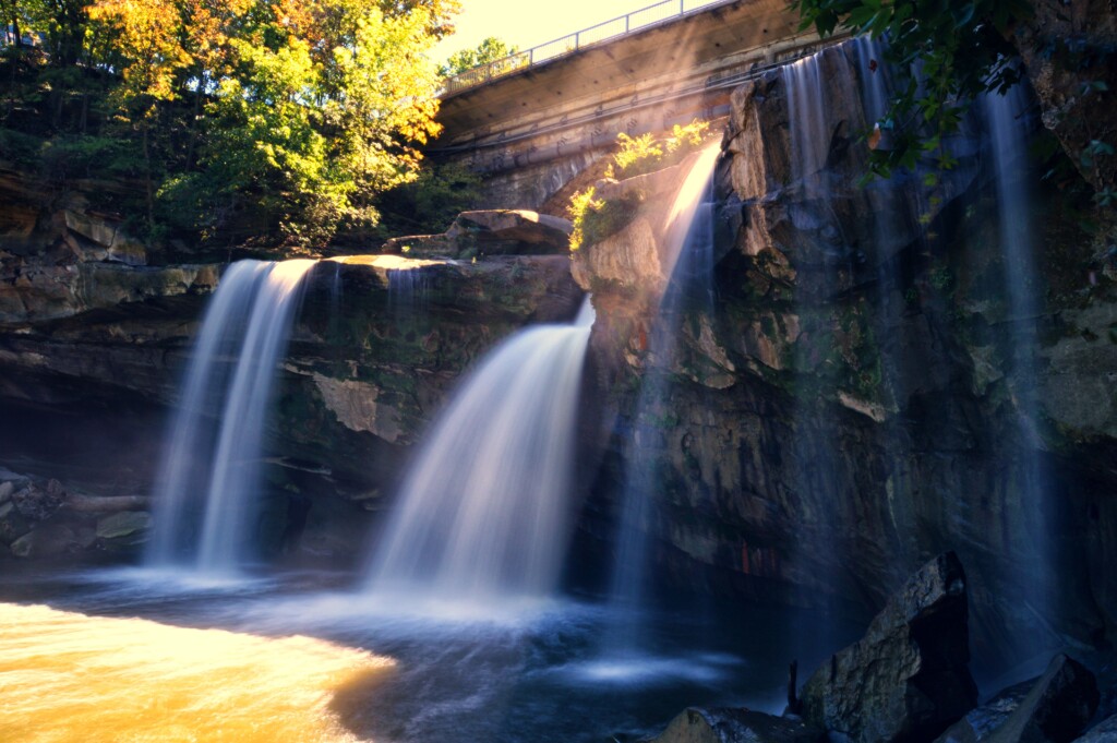 cascade park cleveland waterfall