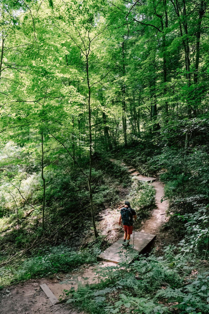 hiking at mohican state park